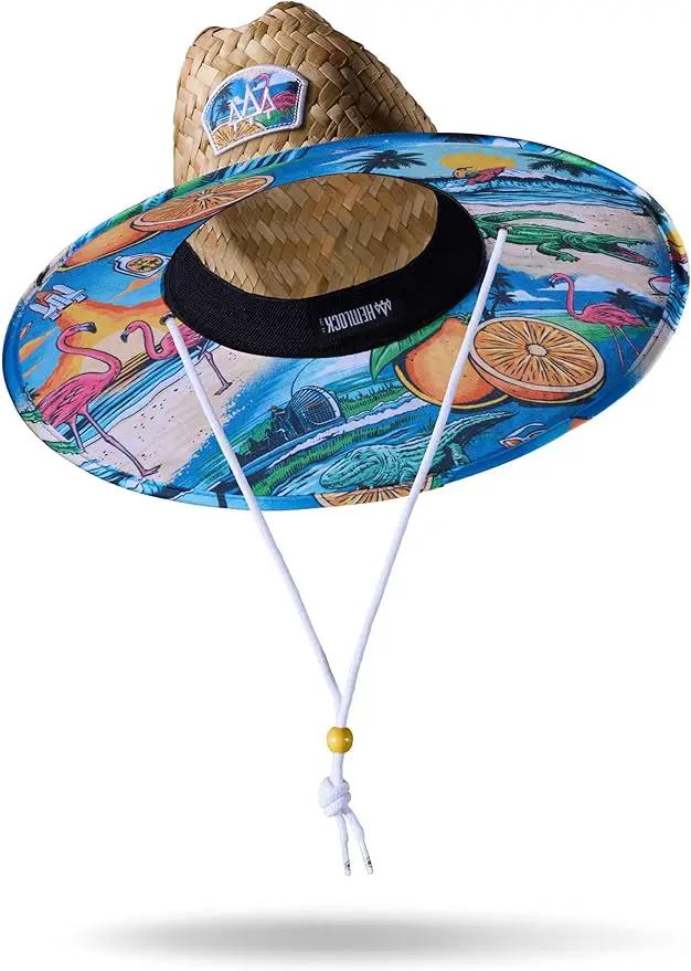 Straw Hat for Men & Women | Lifeguard Hat, Beach Hat & Sun Hat | UPF 50+ Wide Brim for Sun Protection | One Size | Hemlock by GreenHaven Gardens