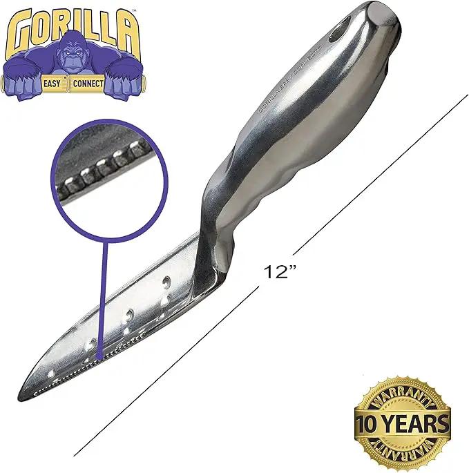Heavy Duty Garden Tools with Digging Trowel, Transplant Trowel and Cultivator Hand Rake Solid One Piece Cast Aluminum Construction by GreenHaven Gardens