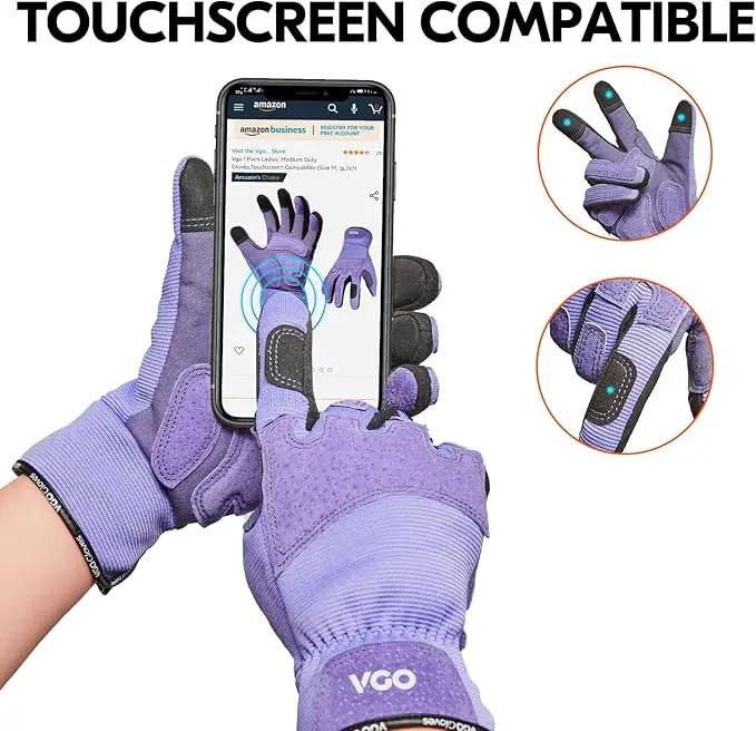 Vgo... Gardening Gloves Ladies,Safety Work Gloves,Touchscreen(Size M,Purple,SL7471) by GreenHaven Gardens