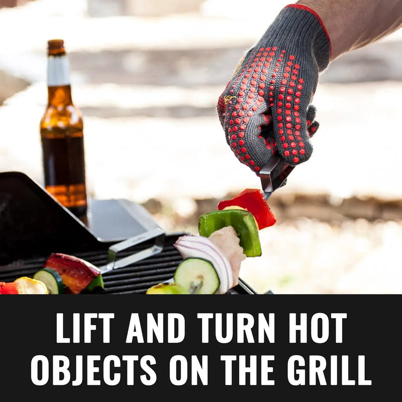 Grillaholics Barbecue Gloves, Top Cooking Gloves in Barbeque Grilling Accessories, 660°F Heat Resistant with ThermoMatrix™ Silicone, Protect Your Hands with BBQ Oven Mitts by GreenHaven Gardens