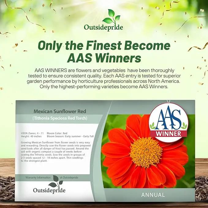 Outsidepride Red Torch Mexican Sunflower Seeds - 1000 Seeds Annual Tithonia, Fast-Growing, Heat & Drought-Tolerant Flower Seeds for Pollinator Gardens, Landscapes, & Flower Arrangements (AAS Winner) by GreenHaven Gardens