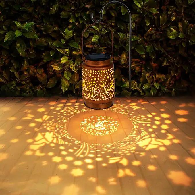 Solar Lanterns Outdoor Garden Decor, Gifts for Women, Mom, Grandma, Birthday, Thanksgiving, Decorative Waterproof Hanging Metal LED Light for Yard, Patio, Lawn, Landscape, Backyard (Gnomes) by GreenHaven Gardens