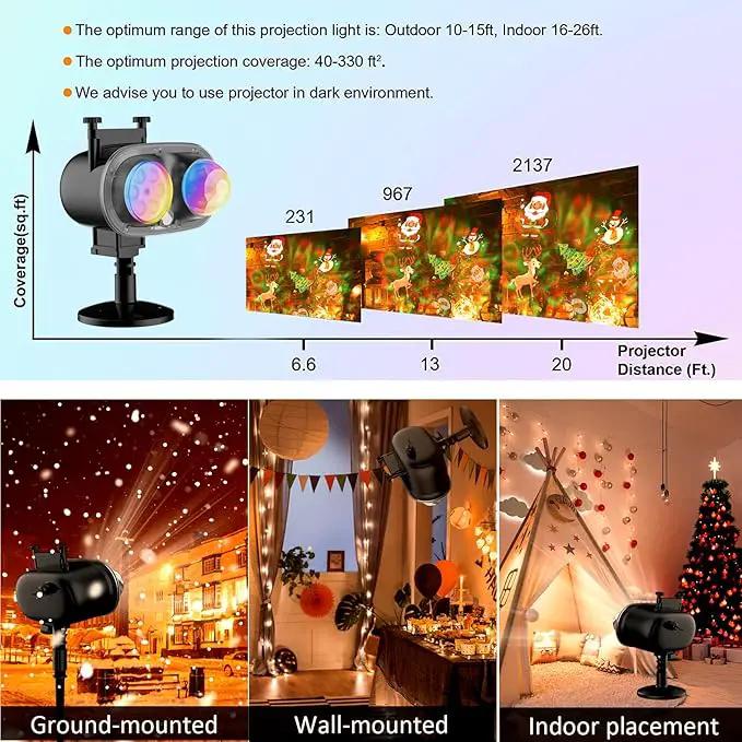 Christmas Projector Lights Outdoor, Holiday Projector With Remote Control Timer, 26 HD Effects (3D Ocean Wave & Patterns) Waterproof Landscape for Halloween Party Decorations by GreenHaven Gardens