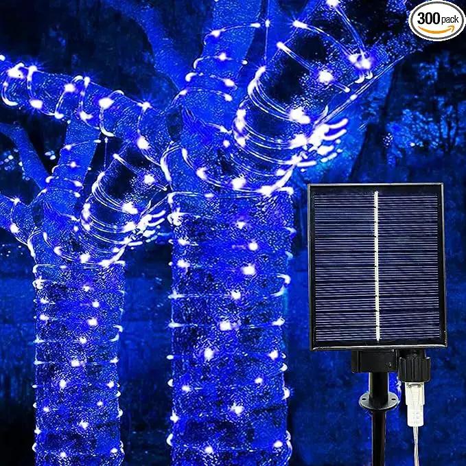 300 LED Solar Rope Lights Outdoor 99 FT Bright Solar Garden String Lights Durable 8 Modes Outdoor Fairy Lights Waterproof Solar Garden Decorative Lights (300LED, Blue) by GreenHaven Gardens