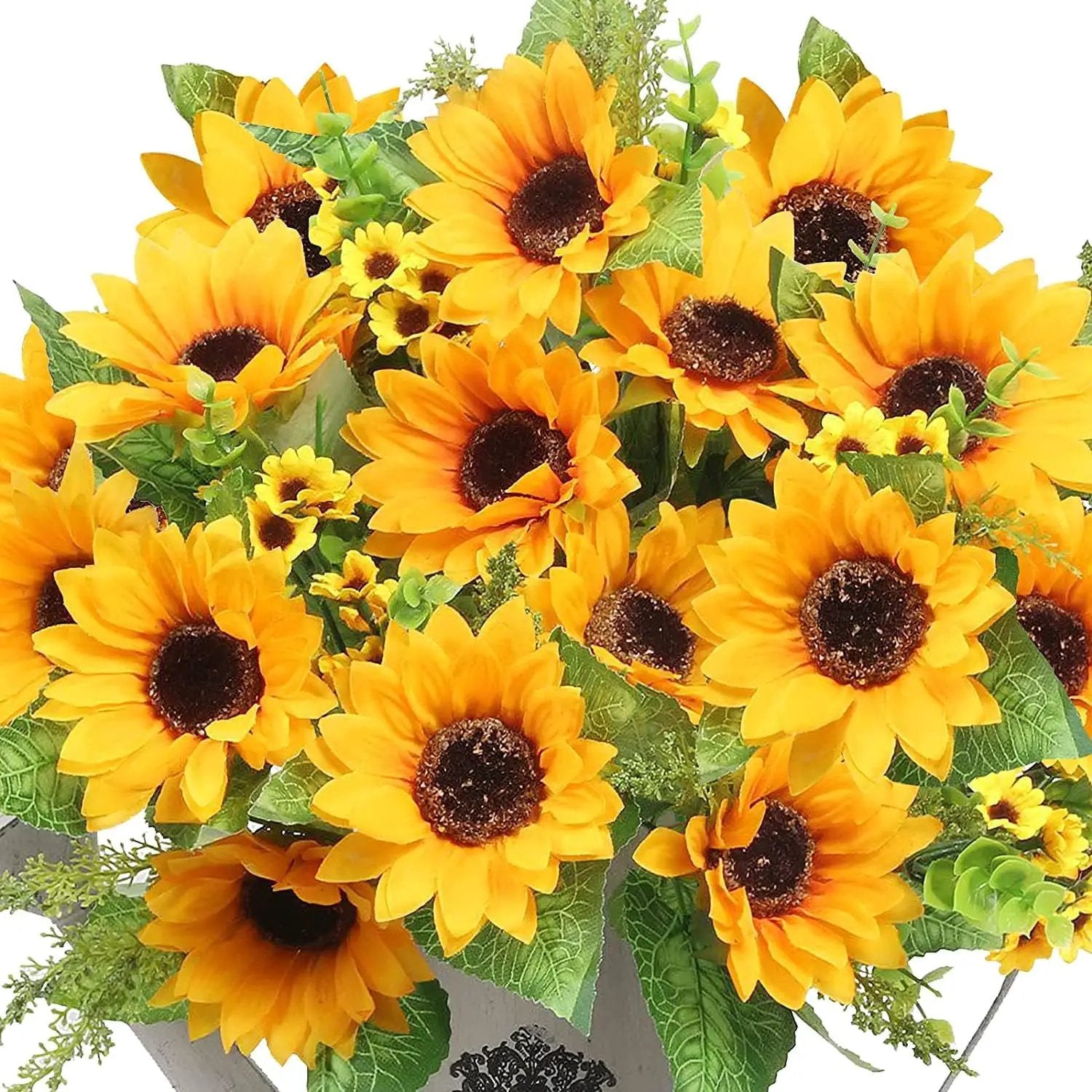 AmyHomie Artificial Sunflower Bouquets,2 Bunches Fake Flowers for Outdoors Baby Shower Home Wedding Fall Decor, Bride Holding Flowers,DIY Garden Craft Art Decor by GreenHaven Gardens
