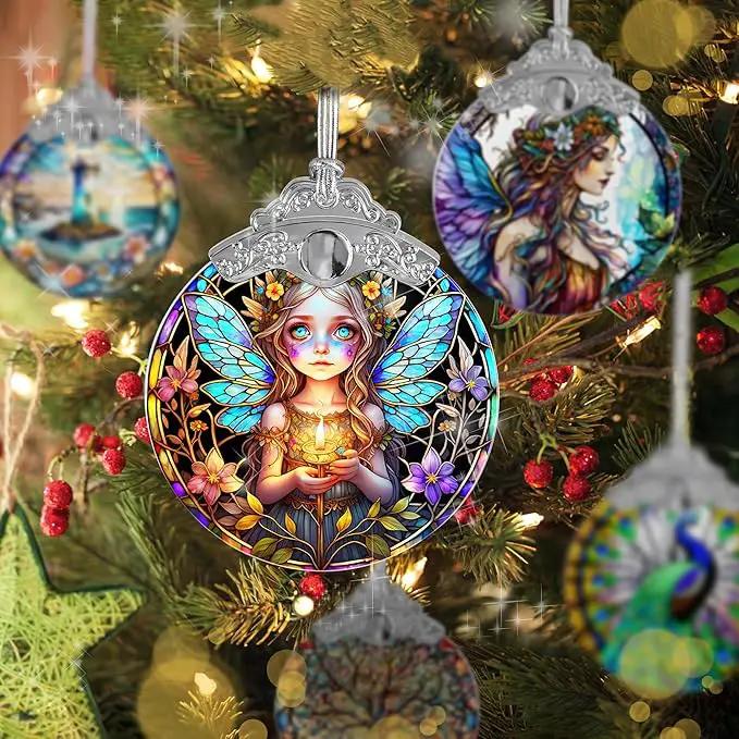 Fairy Stained Glass Suncatcher, Jocidea Fairy Ornament, Fairy Christmas Ornament, Holidays Ornaments, Christmas Tree Ornament, Fairy Decor, Gifts for Fairy Lovers by GreenHaven Gardens