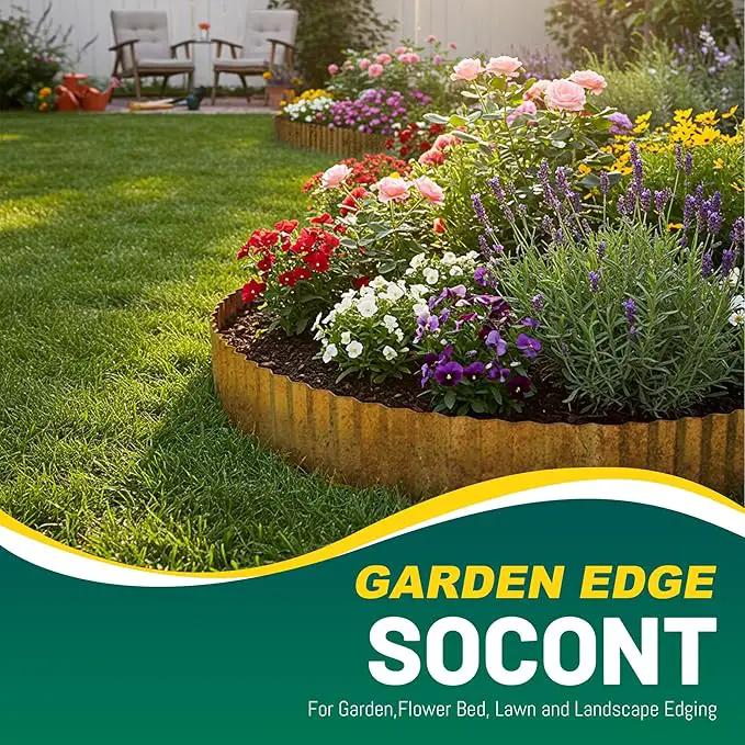 Corrugated Metal Garden Edging, 6"×40Ft Durable Landscape Border for Garden, Lawn, Flower Beds and Paver Edging (Rusty) by GreenHaven Gardens