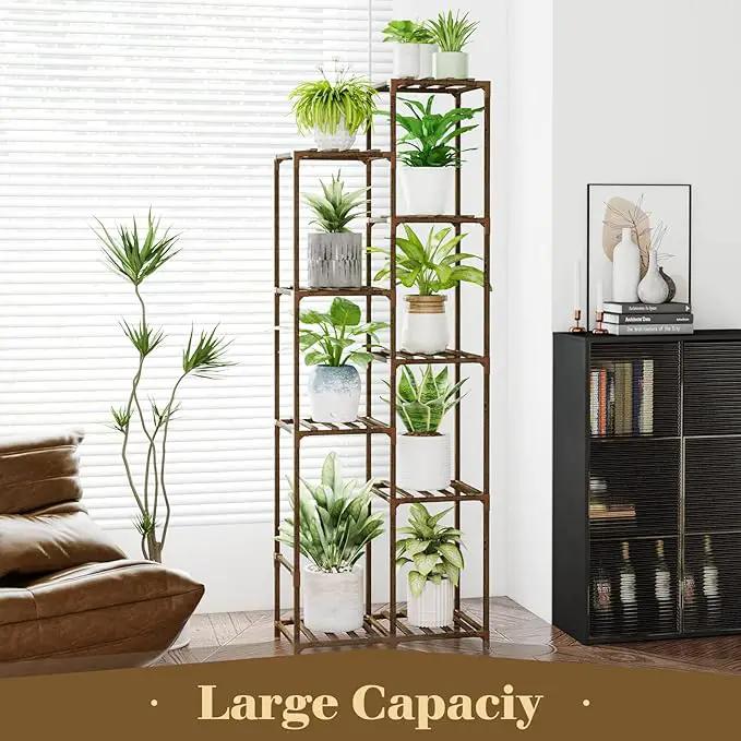 Bamworld 62 " Tall Plant Stand for Indoor Plants Outdoor Corner Plant Shelf Flower Stands for Living Room Balcony and Garden by GreenHaven Gardens