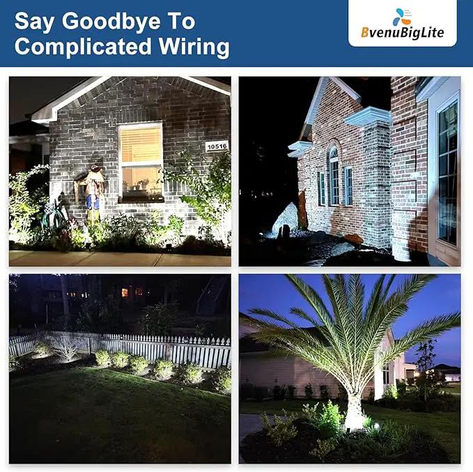 Solar Lights Outdoor Waterproof: IP65 Led Spot Light Decorations for Garden - 3 Lighting Modes Solar Powered for Yard - Dust to Dawn Landscape Lighting Patios Pathway Driveway 4PC White by GreenHaven Gardens