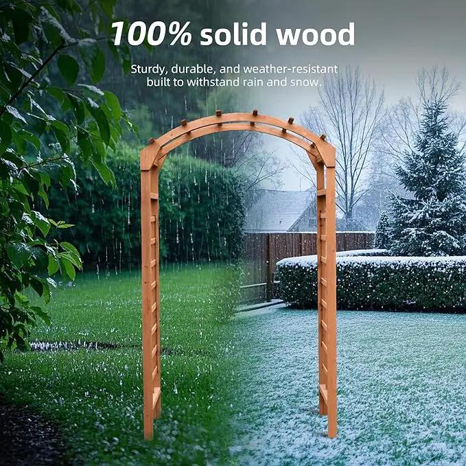 Solid Fir Wooden Garden Arch Premium Outdoor Trellis for Climbing Plants, 84.5”H×49.37”W×23.5’’D, Also can be Used for Wedding and Party Decoration by GreenHaven Gardens