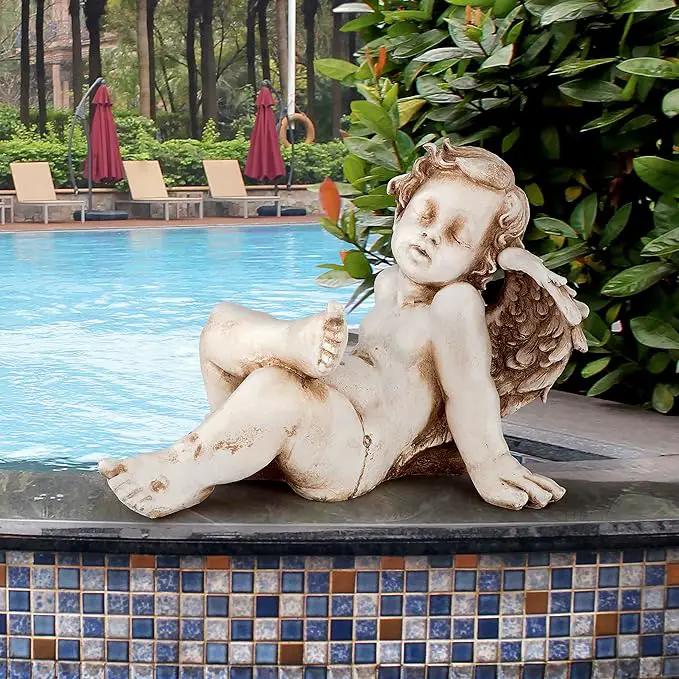 Design Toscano Pause for Repose Garden Angel Statue by GreenHaven Gardens