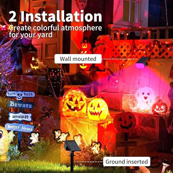 Solar Spot Lights Outdoor Color Changing, [7 Mode/12 Pack] Christmas Landscape Spotlights, Solar Lights Outdoor Waterproof, Led Powered Flood Light for Outside Pathway Yard Garden Tree Walkway by GreenHaven Gardens