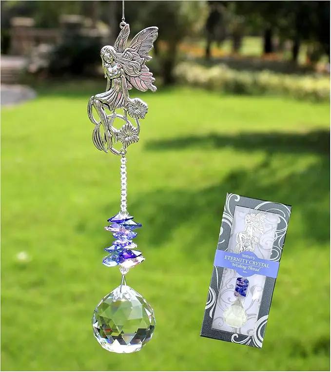 Crystal Garden Suncatcher Hanging Crystals Ornament for Window Rainbow Maker Prisms Home Decor Gift Boxed Sun Catcher Gift Idea for Mom Friends Grandma,Fairy by GreenHaven Gardens