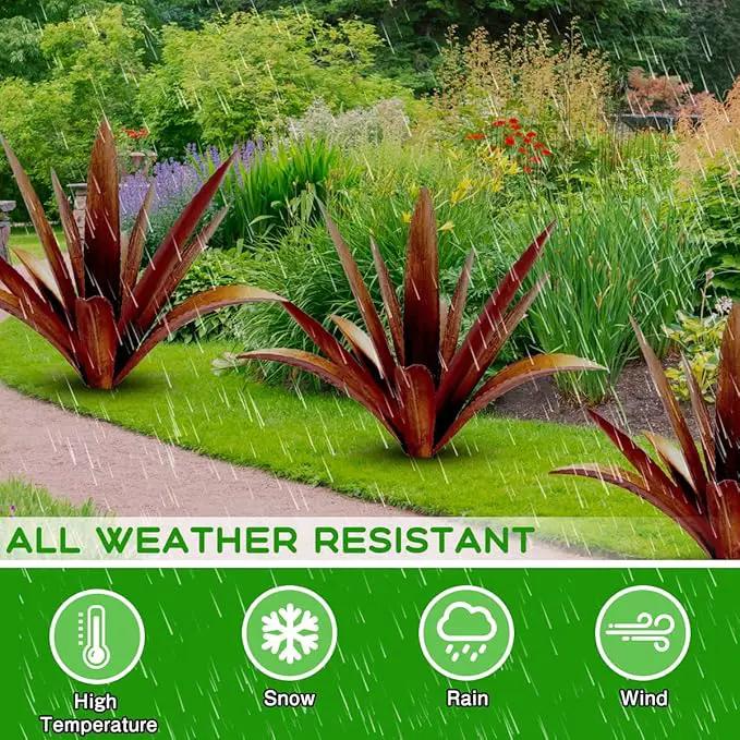 DIY Metal Agave Plant Art Yard Tequila Art Sculpture, Tequila Rustic Garden Sculpture Statue Outdoor Decor,Agave Metal Plants for Yard, Garden Lawn Ornaments (12 Leaves -Yellow) by GreenHaven Gardens