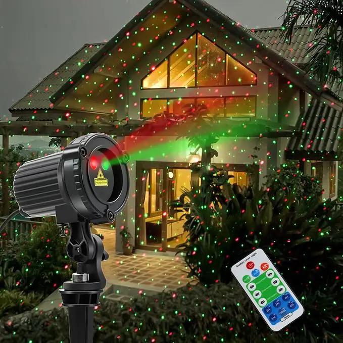 Christmas Laser Lights Outdoor,Red and Green Moving Outdoor Laser Light, Waterproof Garden House Decoration Laser Christmas Lights by GreenHaven Gardens