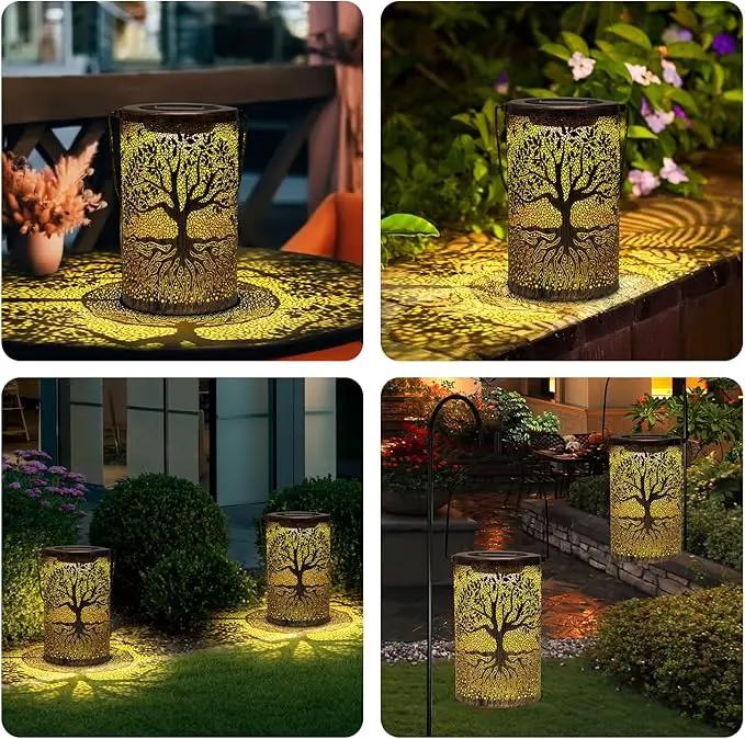 Solar Lanterns Outdoor Waterproof,Hanging Solar Tree of Life Lights Garden Decor,Gardening Birthday Gifts for Women Mom Grandma,Metal Hollowed-Out Lanterns for Yard,Patio,Backyard,Porch by GreenHaven Gardens