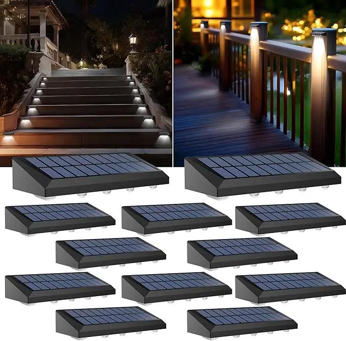 Solar Fence Lights Outdoor Waterproof IP65, 12 Pack Fence Lights Solar Powered 60 Lumens Auto On/Off Step Wall Lights Outside Decorations for Yard, Porch, Patio, Stairs, Pool, Deck, Garden-White Light by GreenHaven Gardens