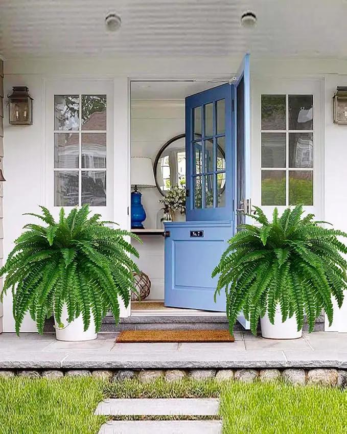 GYERB Large Fake Boston Ferns, 88 Branches Artificial Ferns, Faux Fern Plants for Home, Office, Garden Indoor Outdoor Decoration(48 inch,1pack) by GreenHaven Gardens