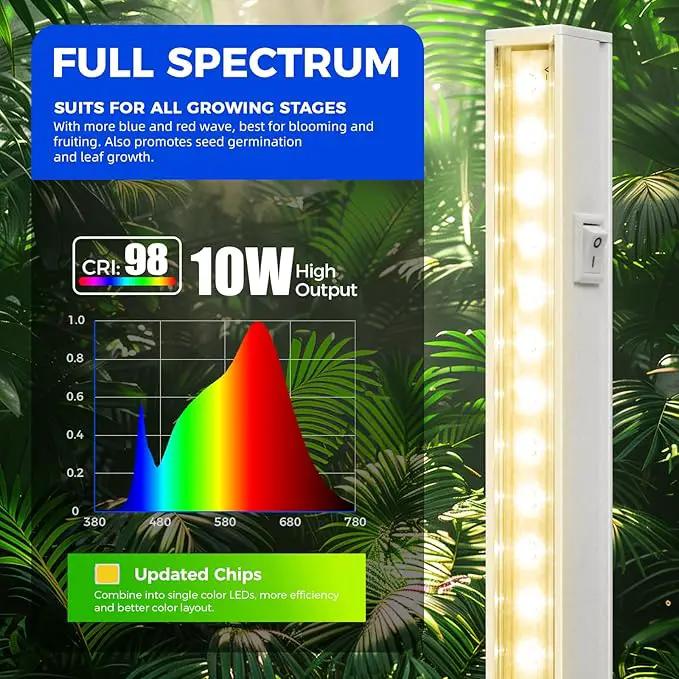 Barrina Grow Lights for Indoor Plants Full Spectrum, 2ft 40W (4 x 10W), T5 Plant Lights for Indoor Plants, Greenhouse, Plug and Play, Yellow, 4-Pack by GreenHaven Gardens