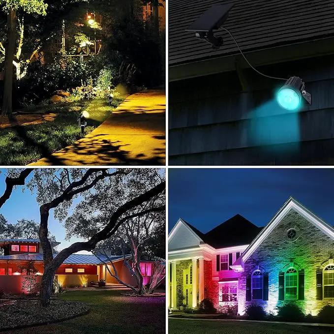 T-SUNUS Color Changing Solar Spot Lights, RGB LED Landscape Lights IP65 Waterproof for Outdoor, Garden, Pathway, Trees by GreenHaven Gardens