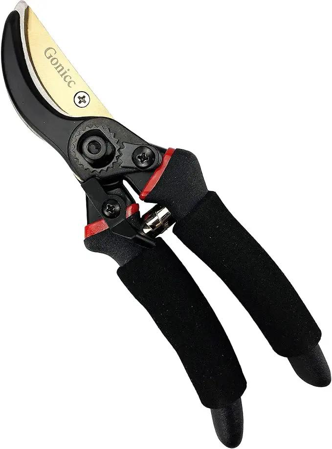 gonicc 8" Professional Premium Titanium Bypass Pruning Shears (GPPS-1003), Hand Pruners, Garden Clippers. by GreenHaven Gardens