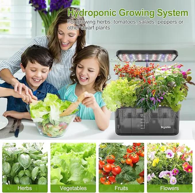 Hydroponics Growing System Indoor Garden, 8 Pods Indoor Herb Garden Kit Countertop with LED Grow Light Quiet Smart Water Pump for Home Kitchen Office, Gift Ideas for Women Men by GreenHaven Gardens