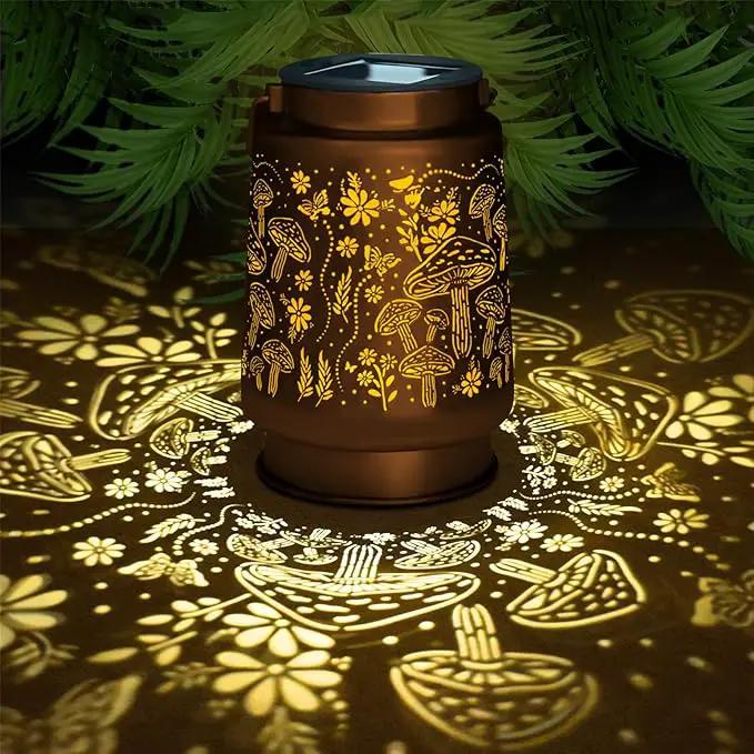 Mushroom Solar Lanterns Outdoor Waterproof Garden Decor Birthday Gifts for Women Mom Grandma Metal Hanging Solar Lights Decoration for Outside LED Lanterns for Yard Patio Lawn Pathway Landscape by GreenHaven Gardens