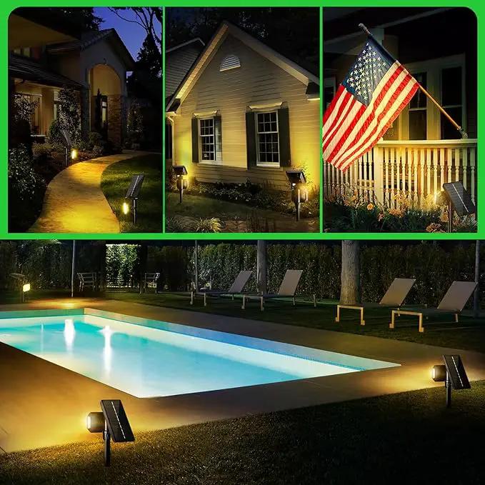 JSOT Solar Outdoor Lights - 4 Pack Solar Spot Lights Spotlights for Outside Landscape Lighting for Garden Tree Yard Pathway (Warm Light) by GreenHaven Gardens