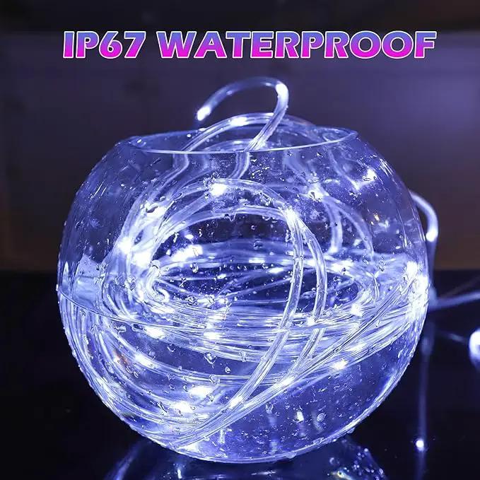 100FT Rope Lights Outdoor, Connectable Trampoline Lights 300LED String Lights Flexible Clear Tube Light Waterproof Rope Light 8 Modes for Camping Yard Pool Canopy Deck Home Outdoor Indoor Decor by GreenHaven Gardens