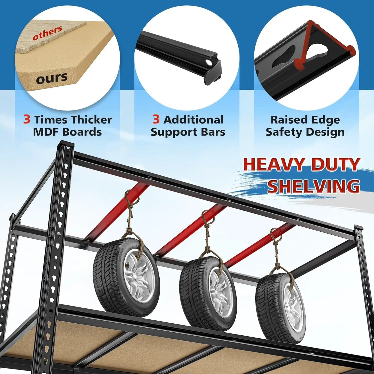59.8"W Metal Shelving 59.8"H Storage Shelves 2200LBS Garage Shelving Adjustable Metal Shelves Heavy Duty 4 Tier Pantry Shelf for Basement Warehouse Pantry Supermarket 59.8"W x 24"D x 59.8"H by GreenHaven Gardens