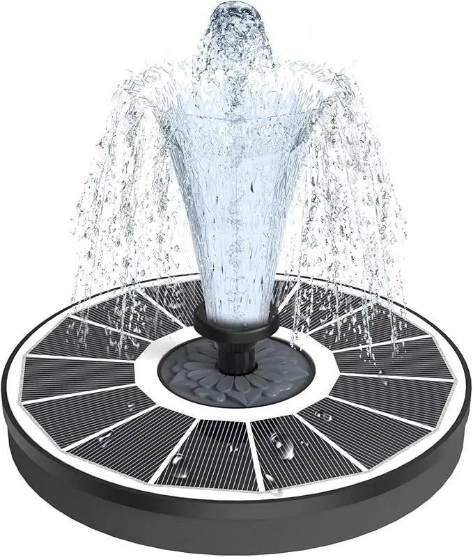 Solar Fountain Upgraded High Efficiency Glass Solar Panel, Solar Bird Bath Fountains with Flower No Battery,Solar Water Pump Fountain for Bird Bath Garden Small Ponds Outdoor Décor(White) by GreenHaven Gardens