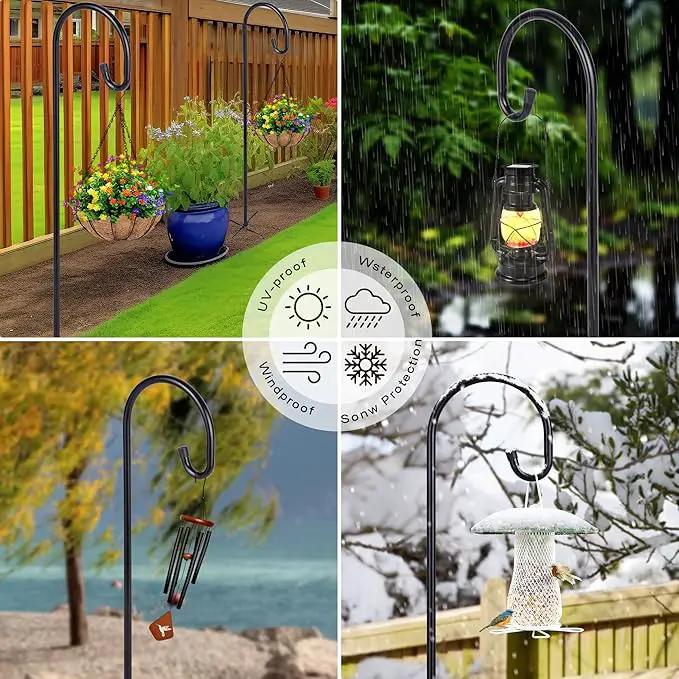 Shepherd-Hooks Adjustable for Bird-Feeder Lantern Plant-Hook Garden-Stake - Plant Stand Hanger for Outdoor Flower Basket, Bird Feeder Hanger Weddings Décor by GreenHaven Gardens