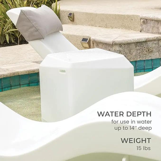 Aqua Outdoors in-Pool Side Table Large for 10-14 in. of Water (White Granite) by GreenHaven Gardens