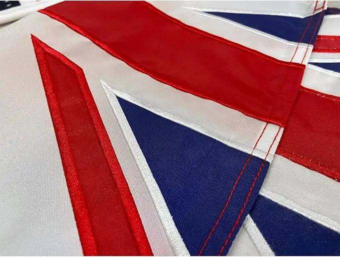 Homissor British Flag 12x18 Union Jack England Boat Flags Embroidered Sewn Stripes United Kingdom 1x1.5 UK Flag Heavy Duty Outdoor by GreenHaven Gardens