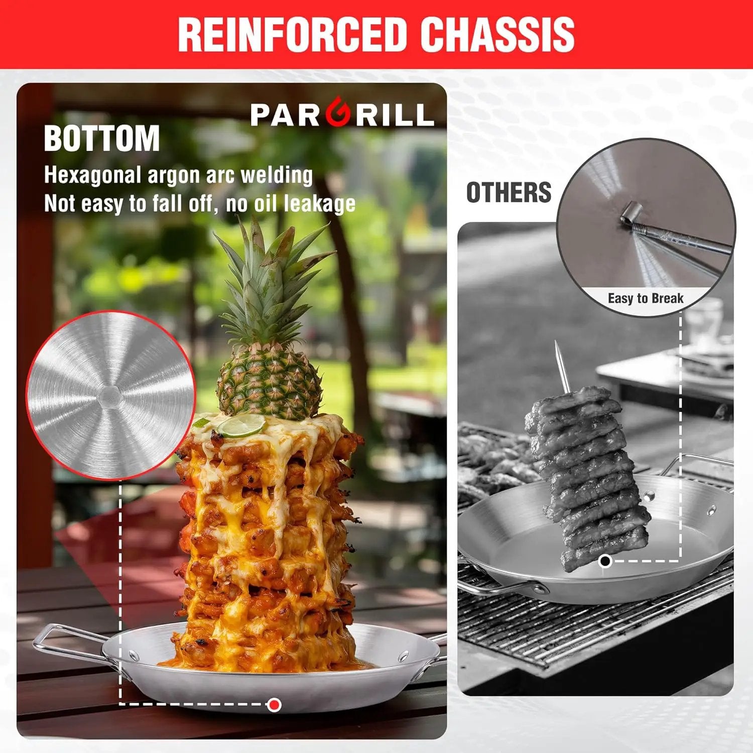 Al Pastor Skewer for Grill Stainless Steel Shawarma Skewer Stand with 3 Spikes (8"/10"/12"),Brush & Anti-scalding Fittings for BBQ Grill Oven by GreenHaven Gardens