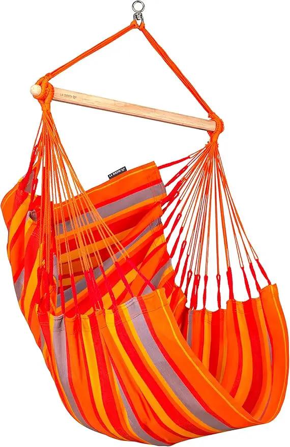 LA SIESTA® - Medium Basic Domingo Hammock Chair & TreeMount - Weather & Tear Resistant Hanging Chair w/Suspension Kit for Trees Beams & Posts - Bedroom Patio Outdoor Indoor Hammock Chair - Toucan by GreenHaven Gardens