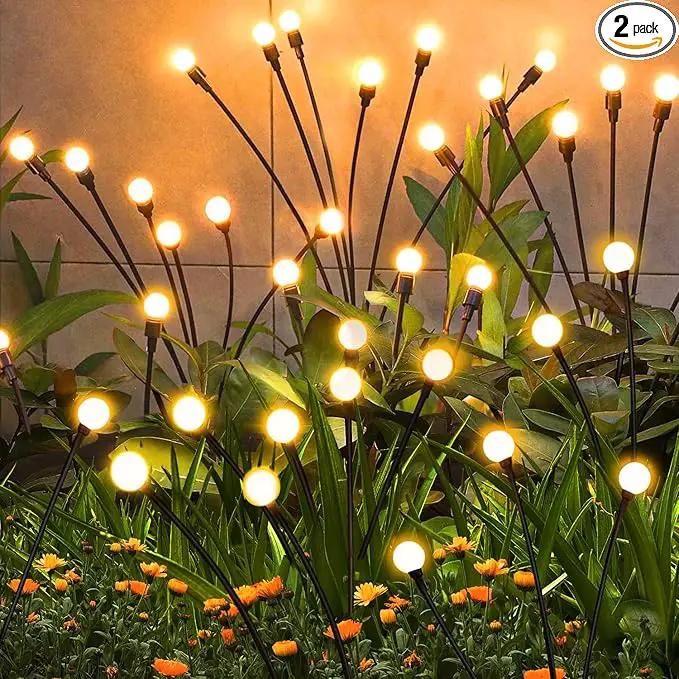 Solar Firefly Lights 16 LED Swaying Outdoor Waterproof Decorative Lights for Yard Patio Pathway Lawn Decorations (2 Pack, 8 Heads) by GreenHaven Gardens