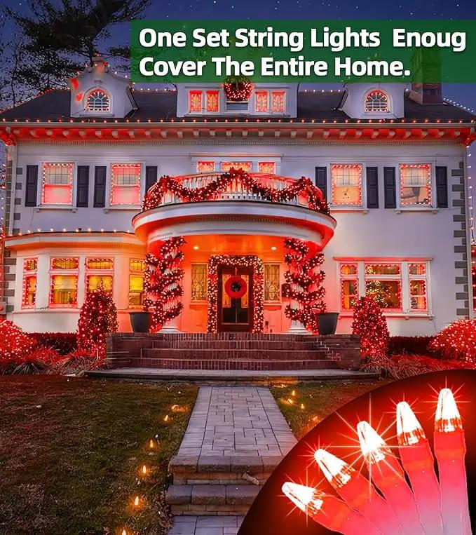 750 LED 246FT Christmas Lights Outdoor, Super Long Waterproof Christmas String Lights with 8 Modes, Christmas Tree Lights with Timer Memory for Fence Garden Xmas Wedding Party Decor Red by GreenHaven Gardens