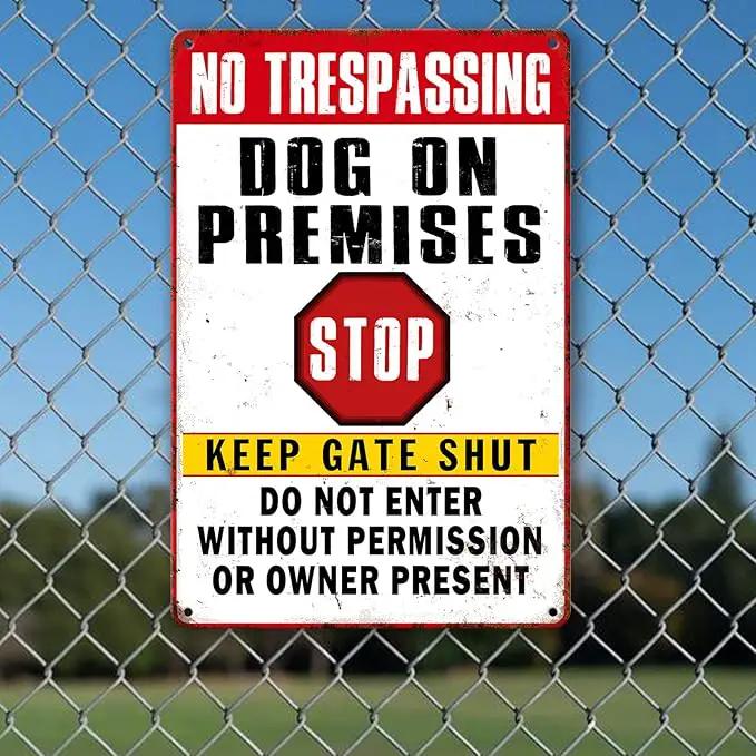 Beware Of Dog Signs For Fence No Trespassing Dog On Premises Sign For Garden Dogs Warning Signs For Property Funny Metal Tin Signs Dog In Yard Sign Do Not Enter Sign 12 X 8 Inch by GreenHaven Gardens