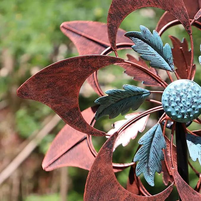 360 Degrees Metal Swivel Classical Two-Color Windmill Wind Spinner for Patio Lawn Outdoor Yard Lawn Garden by GreenHaven Gardens