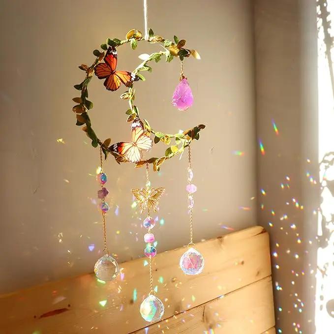 Suncatcher - Amethyst Moon Crystal Sun Catcher Window Hanging, Good Luck Charms Gifts for Women Chrismas Thanksgiving Birthday Crystal by GreenHaven Gardens
