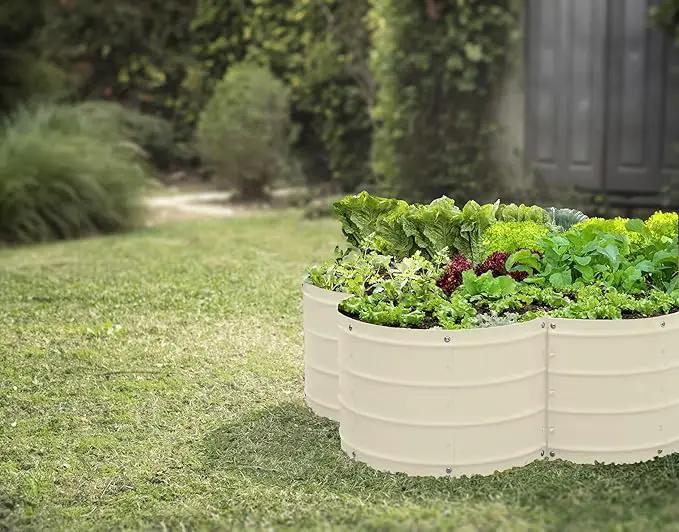 Galvanized Raised Garden Beds Outdoor // 3×3×1 ft Planter Raised Beds for Gardening, Vegetables, Flowers // Large Metal Garden Box (White) // Patented Tool-Free Design by GreenHaven Gardens