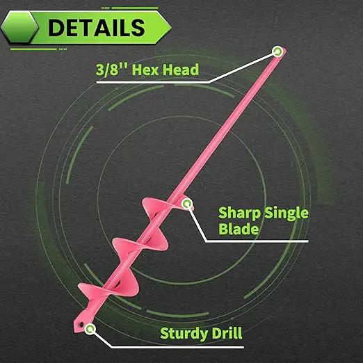 SYITCUN Auger Drill Bit for Planting - 1.6"X16.5" Heavy-Duty Garden Auger Spiral Drill Bit - Bulb Planter Tool & Auger Post Hole Digger - 3/8" Hex Drive Drill by GreenHaven Gardens