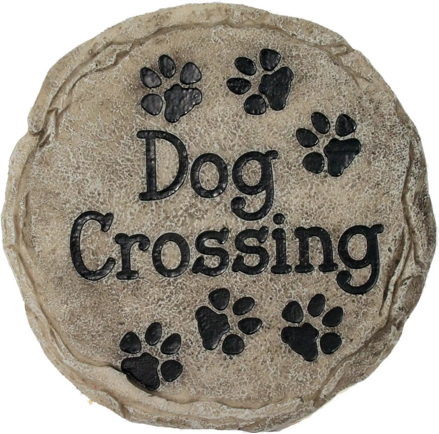 Spoontiques - Garden Décor - Dog Crossing Stepping Stone - Decorative Stone for Garden by GreenHaven Gardens
