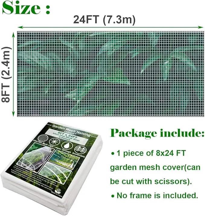 Ultra Fine Garden Mesh Netting, FARAER Plant Covers 8'x24' Garden Netting for Protect Vegetable Plants Fruits Flowers Crops Greenhouse Row Cover Protection Mesh Net Patio Gazebo Screen Barrier Net by GreenHaven Gardens