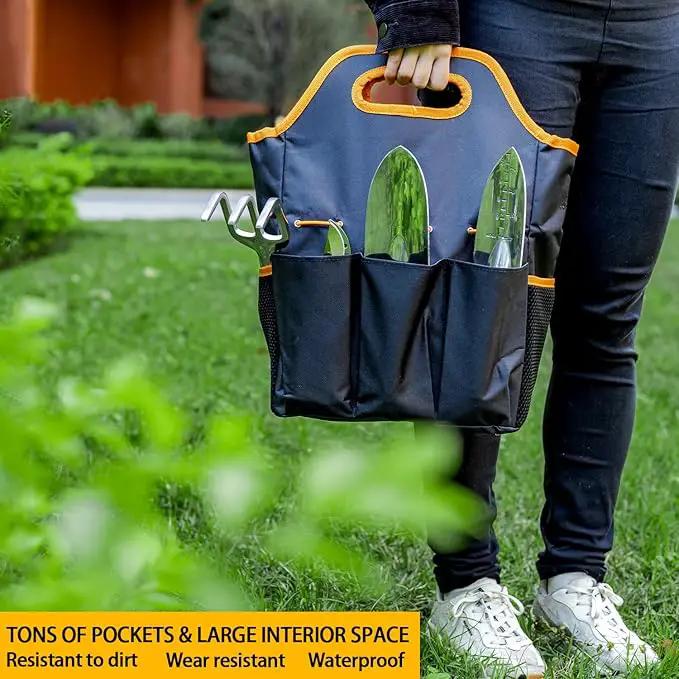 ESOW Garden Tool Set 7 PCS, Includes Cast-Aluminum Heavy Duty Hand Trowel, Transplant Trowel, Hand Rake, SK-5 Steel Gardening Scissor, Plant Tie, Bag & Gloves, Tool Kit Gifts by GreenHaven Gardens