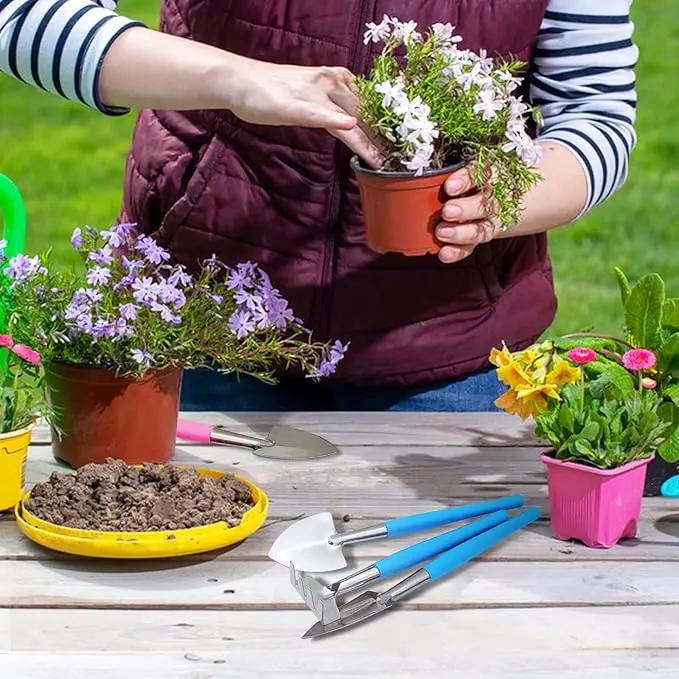 Mini Gardening Tools, 3Pcs Stainless Succulent Tools Kit Shovel Rake Trowel, 2 Colors Hand Shovel for Gardening for Indoor Small Plants, Succulents, Potted Plants, Bonsai (Purple) by GreenHaven Gardens