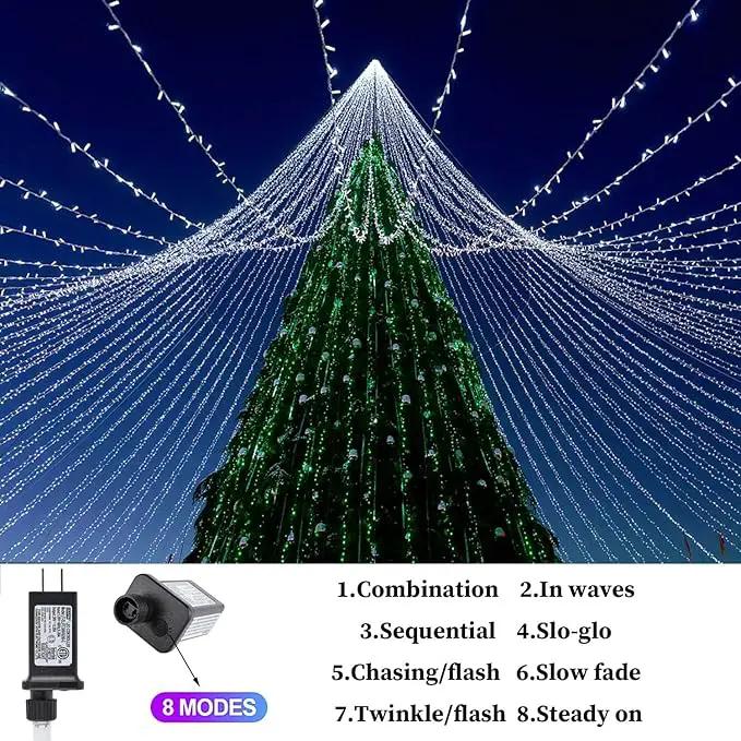 Outdoor Christmas String Lights, 800LED 330FT White Fairy Lights, 8 Mode Plug in Waterproof Indoor Outdoor Decor Lights for Bedroom Christmas Thanksgiving Wedding Party Garden Yard Tree by GreenHaven Gardens