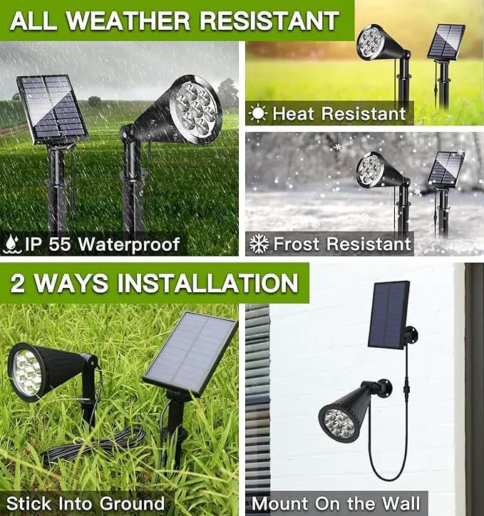 Solar Spot Lights for Ooutside Waterproof Solar Landscape Lights Dusk to Dawn, 2-in-1 Solar Spotlight Solar Powered Accent Lights for Garden Porch Walkway Patio(1 Pack) by GreenHaven Gardens