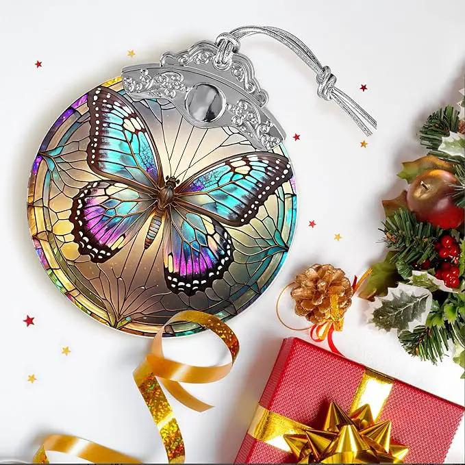 Stained Glass Suncatcher, Jocidea Butterfly Ornament, Christmas Ornaments, Holidays Ornaments, Christmas Tree Decor, Butterfly Decor for Home, Butterfly Gifts by GreenHaven Gardens